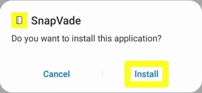 SnapVade APK download confirmation prompt